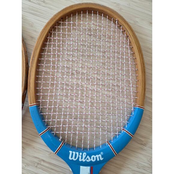 RARE Set of 2 Vintage Wilson Wooden Tennis Rackets Chris Evert & Jimmy Connors - Picture 5 of 6